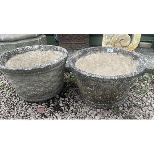 419 - Pair of stone circular planters