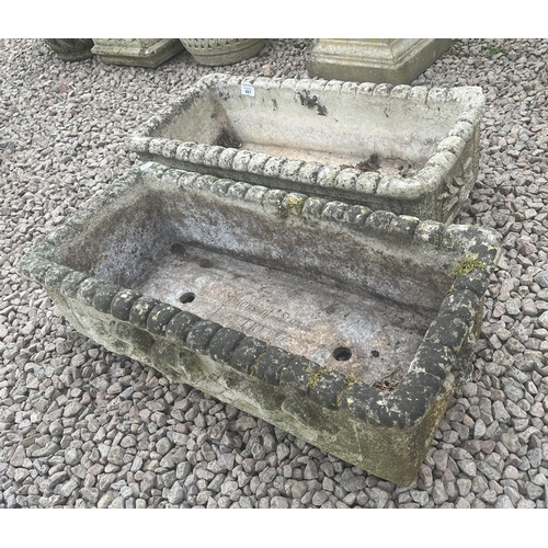 421 - Pair of stone planter troughs