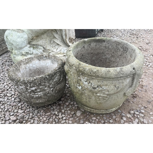 433 - 2 circular stone planters