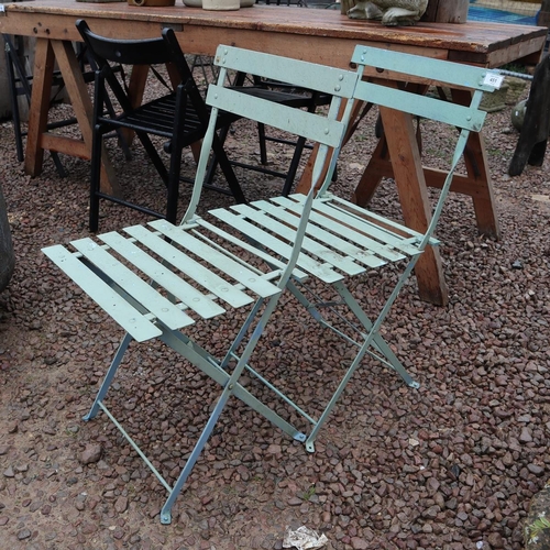 451 - 2 folding metal garden chairs