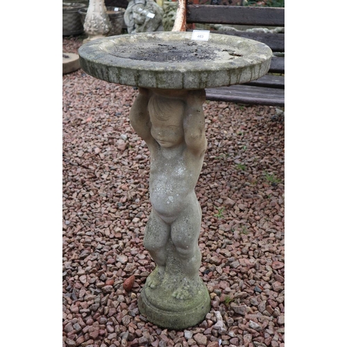 463 - Sandstone cherub birdbath