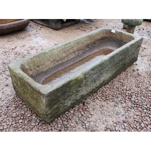 500 - Big stone trough - Approx size: W: 123cm D: 47cm H: 28cm