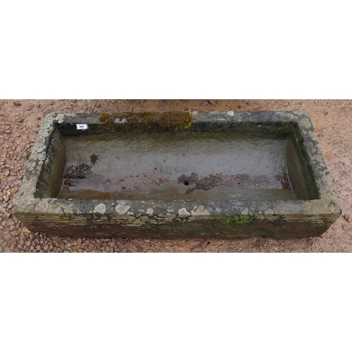 505 - Old stone trough - Approx size: W: 100cm D: 42cm H: 22cm