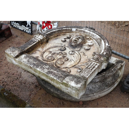 507 - Large stone wall fountain - Approx overall height: 127cm  Width: 92cm