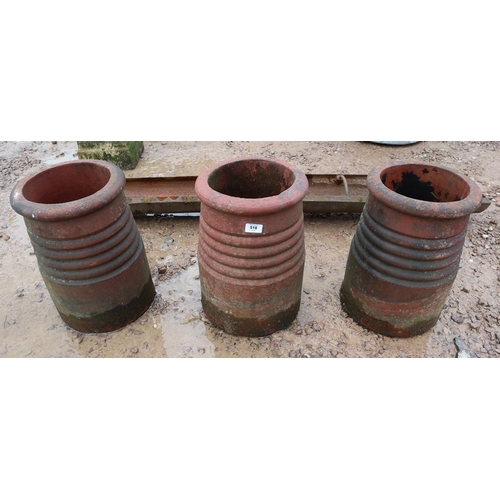 518 - Set of 3 terracotta chimney pots