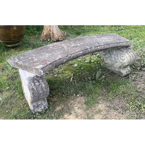 52 - Stone scroll bench