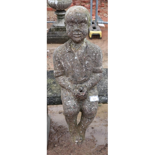 527 - Stone seated man figure