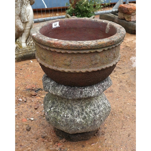 537 - Circular stone planter on base