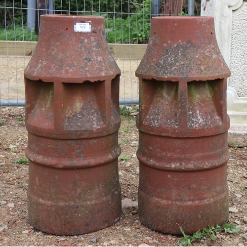 572 - Pair of terracotta chimney pots