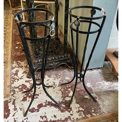 622 - Pair of wrought iron pot stands