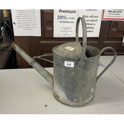 632 - Galvanised watering can