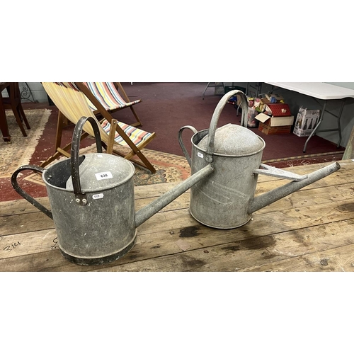 638 - 2 galvanised watering cans