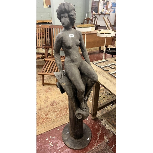 649 - Statue of seated nude - Approx height: 140cm