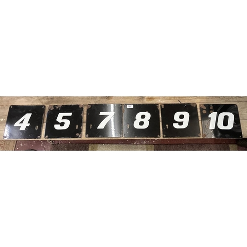 653 - Collection of 6 enamel numbers