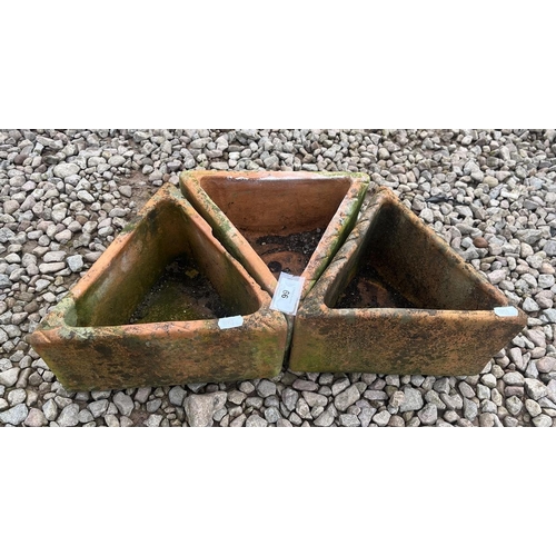 66 - 3 small terracotta planters