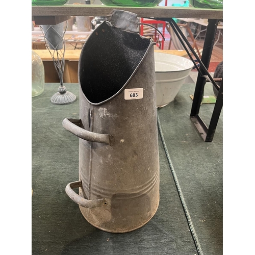 683 - Galvanised coal scuttle