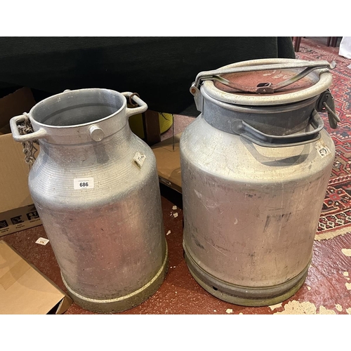 686 - 2 milk churns