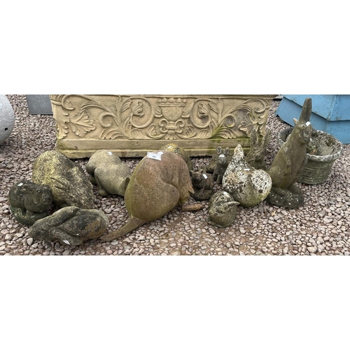 69 - Collection of stone animal figures etc.