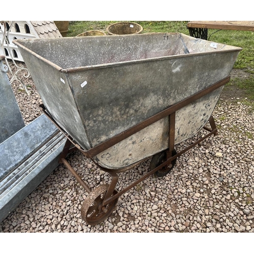 78 - Galvanised feeder on trolley