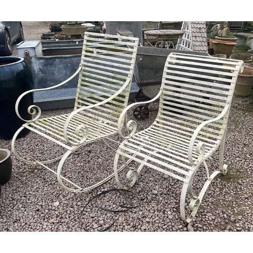 87 - 2 metal garden chairs to include rocker