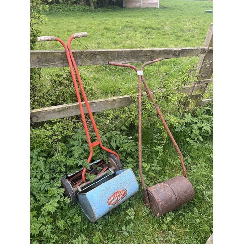 98 - Miniature garden roller and push mower