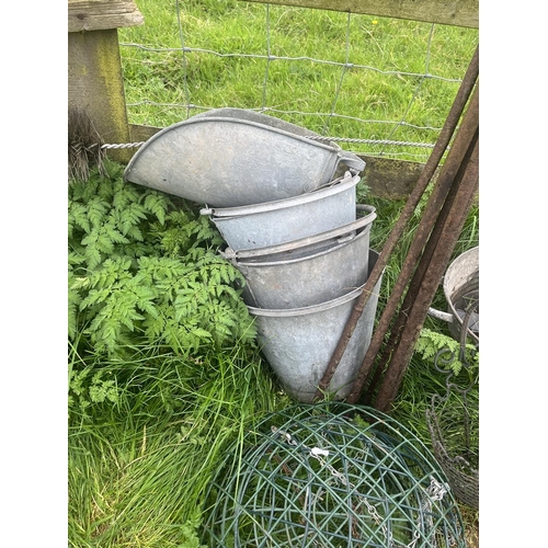 105 - Various galvanised buckets etc.