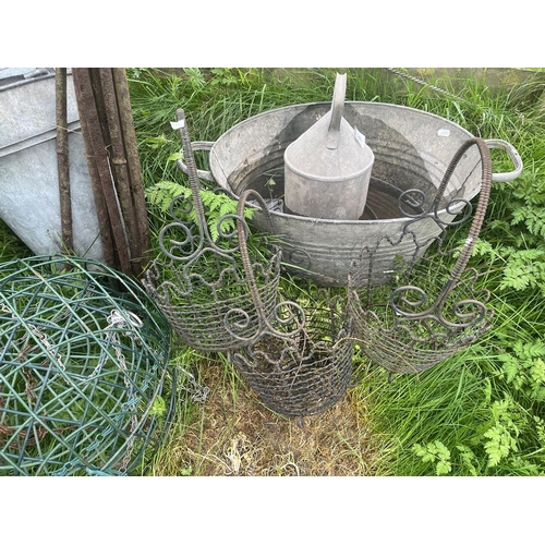 105 - Various galvanised buckets etc.