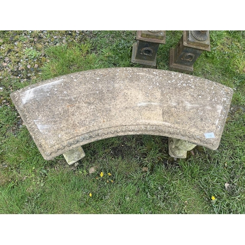 116 - Curved stone bench