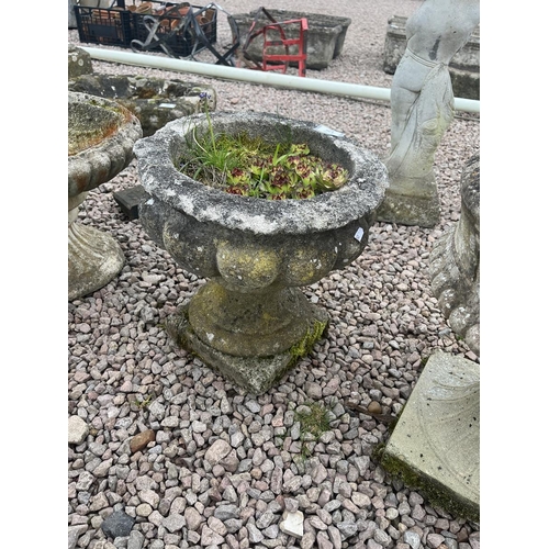 136 - 2 stone pedestal planters