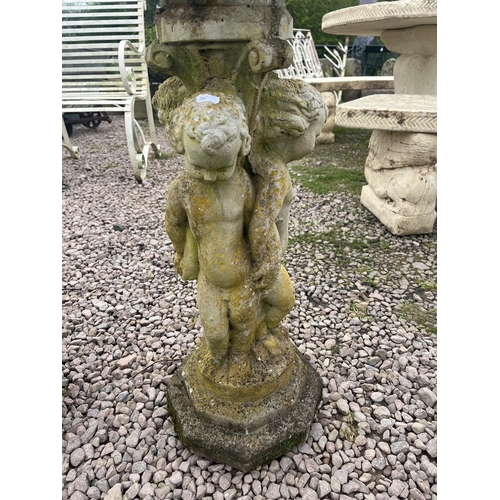 138 - Cherub themed stone planter