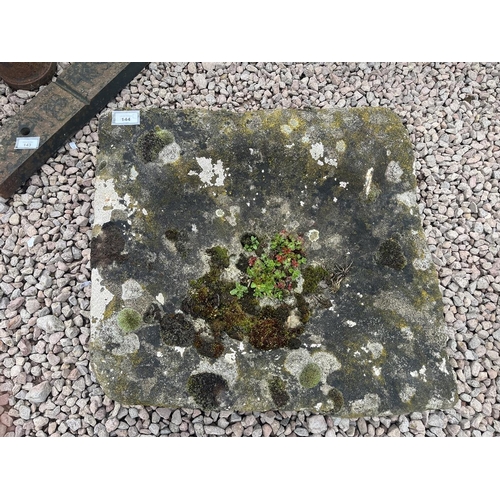 144 - Antique shallow stone trough - Approx size: W: 60cm D: 55cm H: 19cm