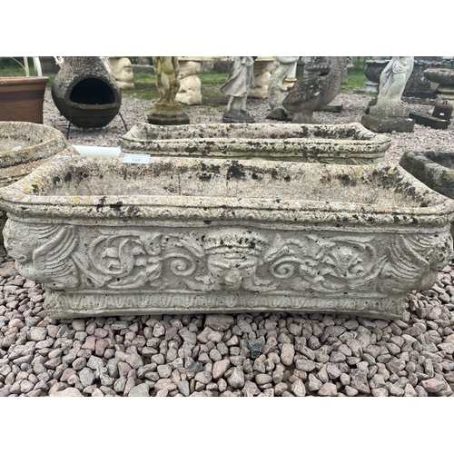 148 - Pair of stone trough planters