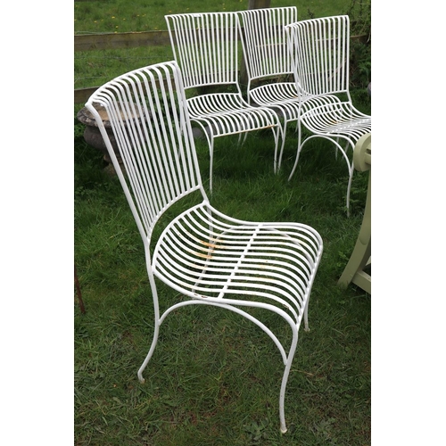 165 - 4 white metal garden chairs