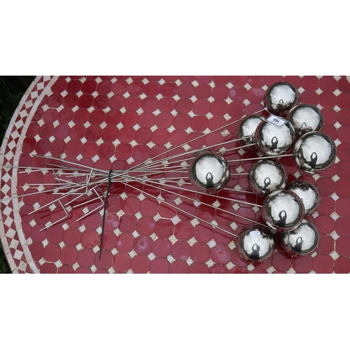 168 - Decorative chrome orbs on stands