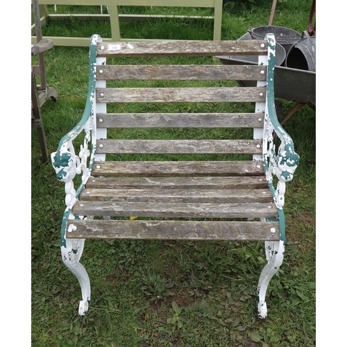 178 - Large cast iron garden armchair