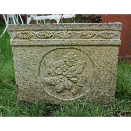 187 - Square stone planter