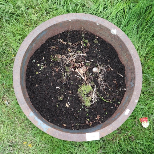 188 - Metal cauldron on stand