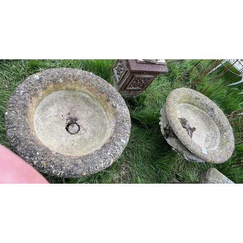 201 - Pair of large stone pedestal planters