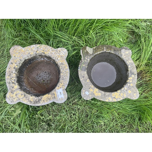 206 - Pair of small stone planters