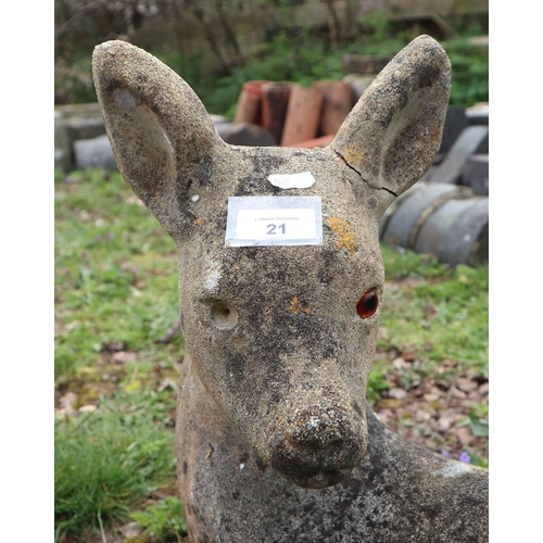 21 - Stone Bambi figure - Approx H: 37cm  L: 54cm
