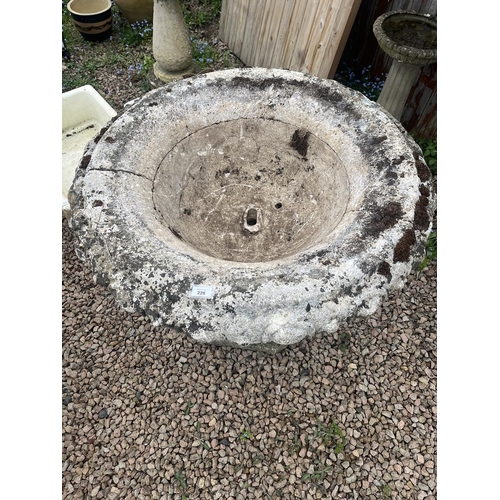 228 - Very large old stone pedestal planter