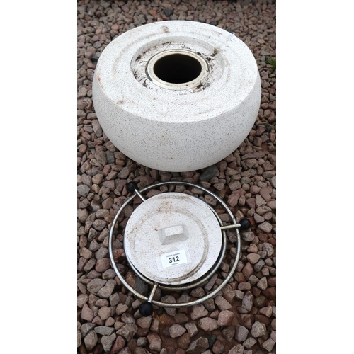 312 - Pair of marble garden candles