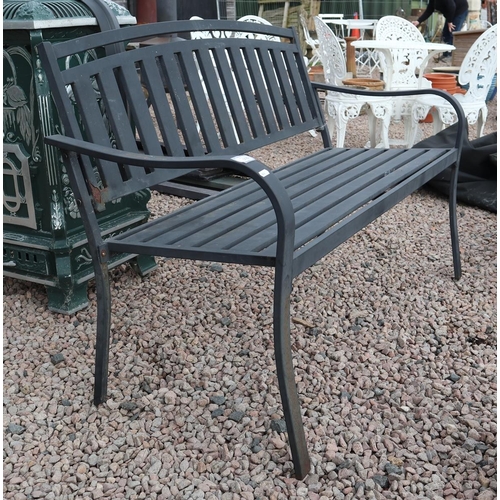 316 - Metal garden bench with cover