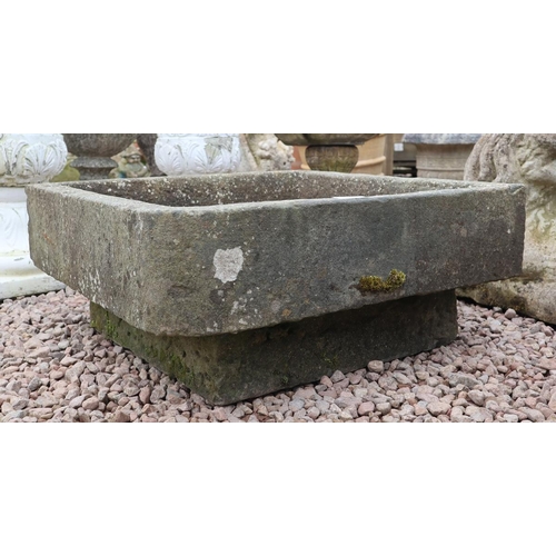 34 - Old square stone trough on base