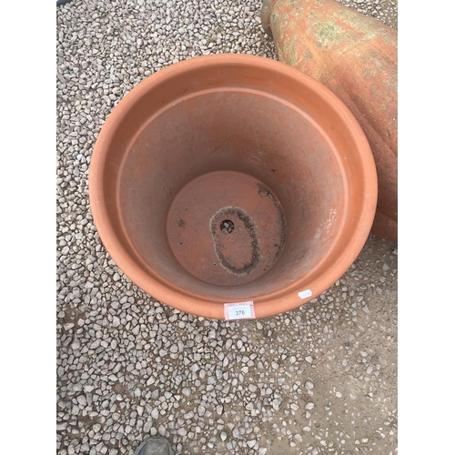 376 - Large terracotta plant pot - Approx H: 42cm  D: 57cm