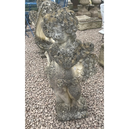 410 - 4 Seasons stone cherub figures - Approx height: 80cm