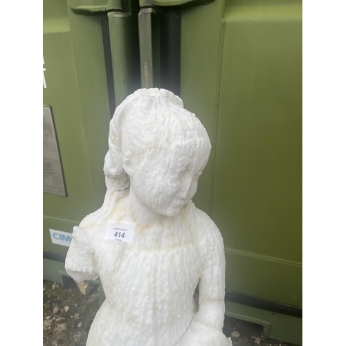 414 - Marble figure of girl on plinth A/F