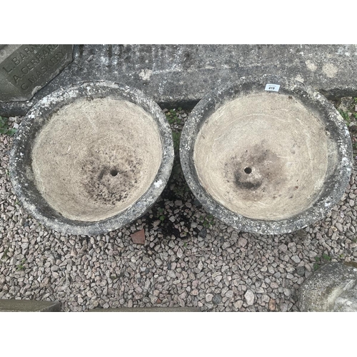 419 - Pair of stone circular planters