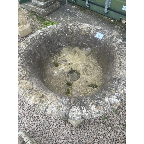 420 - Large stone circular planter on plinth