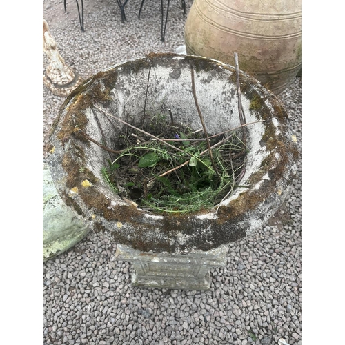 429 - Stone pedestal planter on plinth